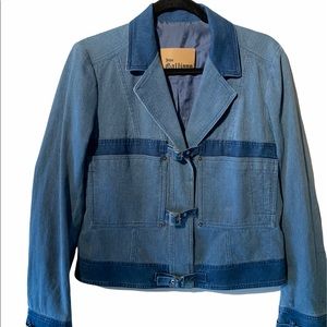 John Galliano motto style twist Blue Cotton Corduroy Denim on trend
